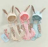 Bunny Romper & Matching Hat - Beige Sand.